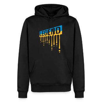 Graffiti de bouclier de légende de la fête des pères - Sweat à capuche Premium bio Homme - noir - Devant - Nico (187cm)