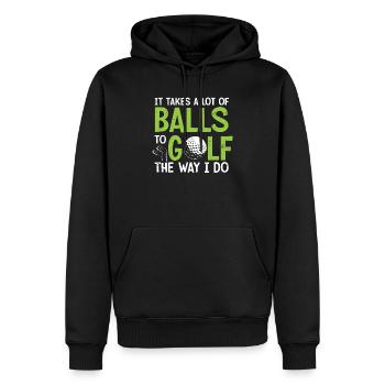 It Takes A Lot of Balls To Golf Like I Do Golfers - Sweat à capuche Premium bio Homme - noir - Devant - Nico (187cm)