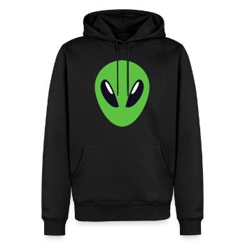 Extraterrestre vert mignon - Sweat à capuche Premium bio Homme - noir - Devant - Nico (187cm)