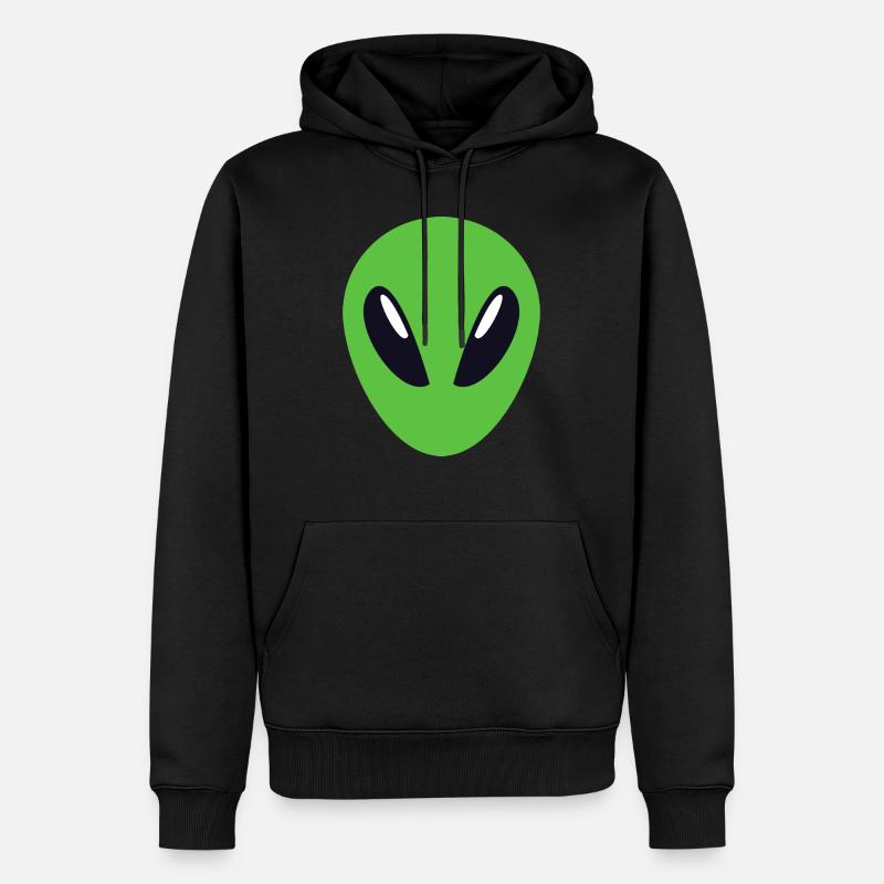 Extraterrestre vert mignon - Sweat à capuche Premium bio Homme - noir