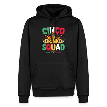 Cinco Drinko Squad Drôle Cinco de Mayo - Sweat à capuche Premium bio Homme - noir - Devant - Nico (187cm)
