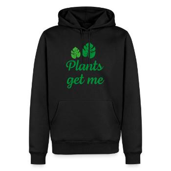 Pflanzen verstehen mich - Männer Premium Bio Hoodie - Schwarz - Vorne - Nico (187cm)