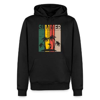 Summer Beach - Men’s Premium Organic Hoodie - black - Front - Nico (187cm)