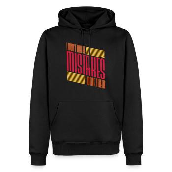 Date Mistakes Zitat Logo - Männer Premium Bio Hoodie - Schwarz - Vorne - Nico (187cm)