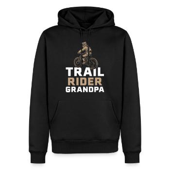 Trail Rider Großvater Mountainbike MTB Downhill - Männer Premium Bio Hoodie - Schwarz - Vorne - Nico (187cm)