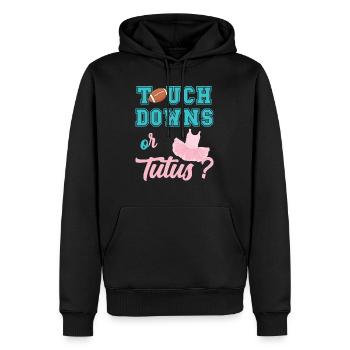 Touch downs or tutus gender reveal baby shower - Sweat à capuche Premium bio Homme - noir - Devant - Nico (187cm)