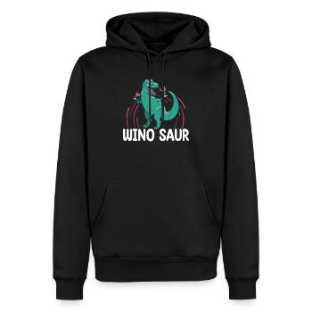 Winosaurus Dinosaur Wine Drinking Winosaur Wine - Männer Premium Bio Hoodie - Schwarz - Vorne - Nico (187cm)