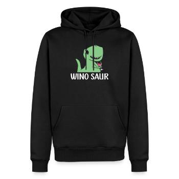 Winosaurus Dinosaur Wine Drinking Winosaur Wine - Männer Premium Bio Hoodie - Schwarz - Vorne - Nico (187cm)