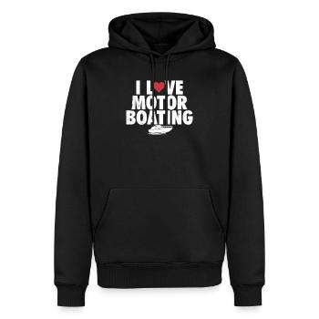 I Love Motor Bootfahren Lustig Bootfahren - Männer Premium Bio Hoodie - Schwarz - Vorne - Nico (187cm)