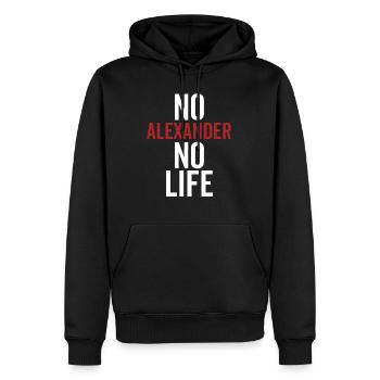Kein Alexander Kein Leben - Männer Premium Bio Hoodie - Schwarz - Vorne - Nico (187cm)