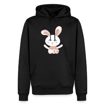 Kaninchen Weiß niedlich rosa - Männer Premium Bio Hoodie - Schwarz - Vorne - Nico (187cm)