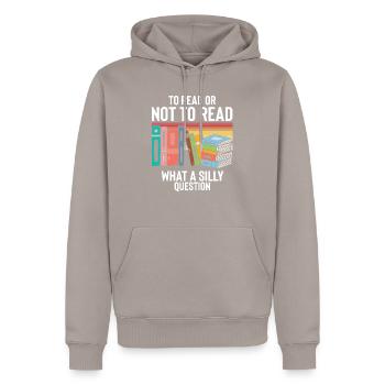 Humoristique à lire Apprendre étudier l’éducation - Sweat à capuche Premium bio Homme - taupe - Devant - Nico (187cm)