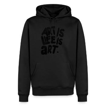 Art is Life is Art - Männer Premium Bio Hoodie - Schwarz - Vorne - Nico (187cm)