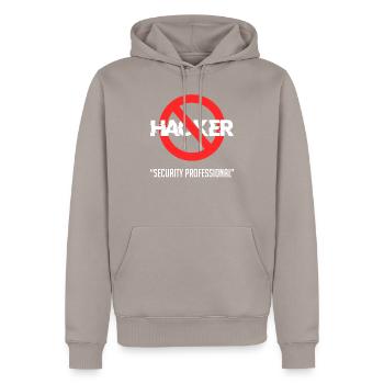 Humorous Hacker Security Professional Computer - Men’s Premium Organic Hoodie - taupe - Front - Nico (187cm)