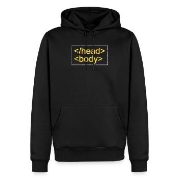 Humorvolle Geeky Entwickler Webdesign Spott - Männer Premium Bio Hoodie - Schwarz - Vorne - Nico (187cm)