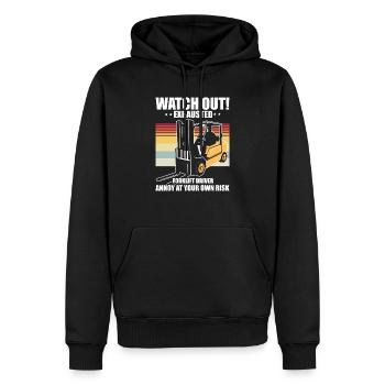 Hilarious Exhausted Introverted Sarcastic - Men’s Premium Organic Hoodie - black - Front - Nico (187cm)