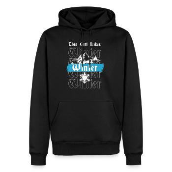 Fille aime l'hiver, journées d'hiver confortables, - Sweat à capuche Premium bio Homme - noir - Devant - Nico (187cm)