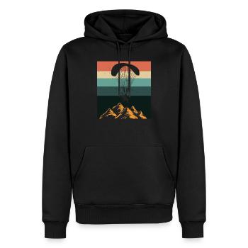 Vintage Paragliding Enthusiasten verzweifelt - Männer Premium Bio Hoodie - Schwarz - Vorne - Nico (187cm)