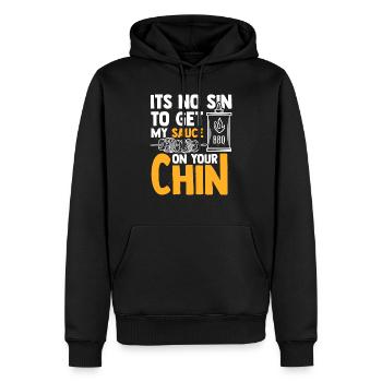 Humorous Barbecue Grilling Broiling Charbroil - Men’s Premium Organic Hoodie - black - Front - Nico (187cm)