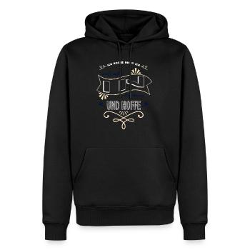 lustiger spruch backen grillen lieben kochkunst - Männer Premium Bio Hoodie - Schwarz - Vorne - Nico (187cm)