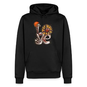 Love American Football Player - Männer Premium Bio Hoodie - Schwarz - Vorne - Nico (187cm)