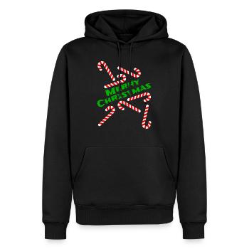 Candy Cane Joyeux cadeau de Noël Idée - Sweat à capuche Premium bio Homme - noir - Devant - Nico (187cm)