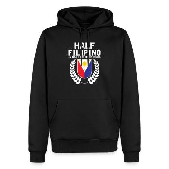 Neuheit halb Filipino ist besser als keiner Pinoy - Männer Premium Bio Hoodie - Schwarz - Vorne - Nico (187cm)