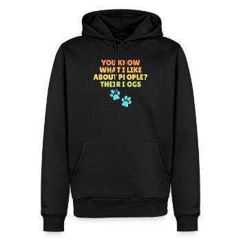 Humorous Loving Other's Doggos Devotee Sarcastic - Men’s Premium Organic Hoodie - black - Front - Nico (187cm)