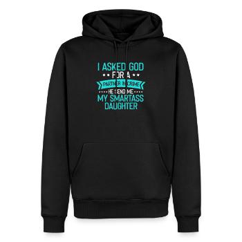 Lustige Tochter Mama Mockeries Papa Sprüche Mama - Männer Premium Bio Hoodie - Schwarz - Vorne - Nico (187cm)