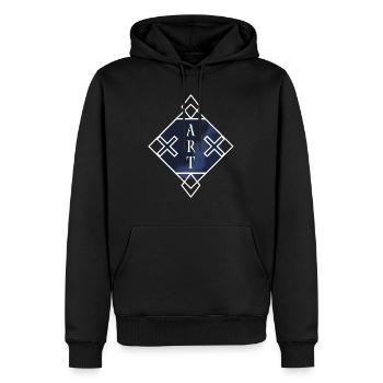 ART Experiment Back - Männer Premium Bio Hoodie - Schwarz - Vorne - Nico (187cm)