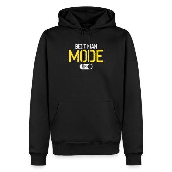Hilarious Enthusiastic Groomsmen Statements - Men’s Premium Organic Hoodie - black - Front - Nico (187cm)