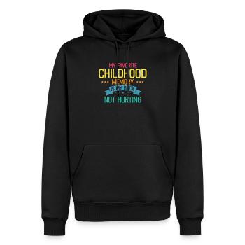Humorvolle Kindheitserinnerungen Sarkastische Verspottung - Männer Premium Bio Hoodie - Schwarz - Vorne - Nico (187cm)