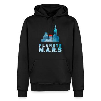Planète Mars 2 - Sweat à capuche Premium bio Homme - noir - Devant - Nico (187cm)