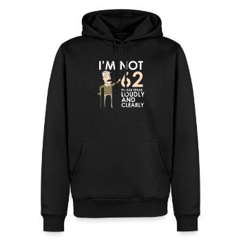Humorvoller älterer sarkastischer Großvater 62. Geburtstag - Männer Premium Bio Hoodie - Schwarz - Vorne - Nico (187cm)