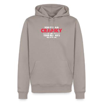 Funny Cranky Forties Sarkastic 40th Birthday - Männer Premium Bio Hoodie - Taupe - Vorne - Nico (187cm)