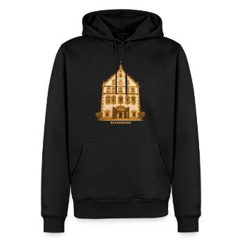 Ravensburg Lederhaus Schwaben Bodensee Baden-Württ - Männer Premium Bio Hoodie - Schwarz - Vorne - Nico (187cm)