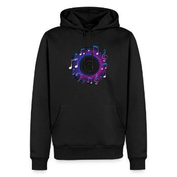 Humorvolle Schallplatten Sänger Illustration Wortspiel - Männer Premium Bio Hoodie - Schwarz - Vorne - Nico (187cm)