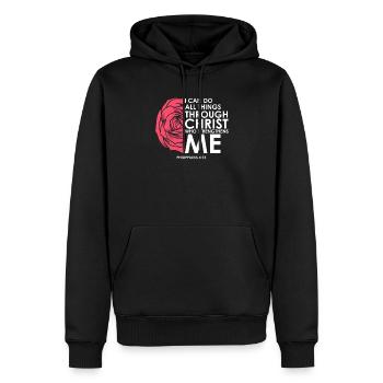 Dévots du christianisme inspirants fleuris - Sweat à capuche Premium bio Homme - noir - Devant - Nico (187cm)