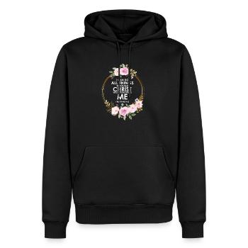Inspirational Minimalistes Dévot du christianisme - Sweat à capuche Premium bio Homme - noir - Devant - Nico (187cm)