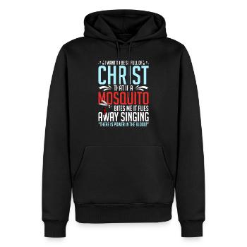 Moustiques dévots du christianisme inspirants - Sweat à capuche Premium bio Homme - noir - Devant - Nico (187cm)