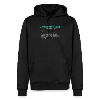 Inspirational Christianity Privileges Statements - Men’s Premium Organic Hoodie - black - Front - Nico (187cm)