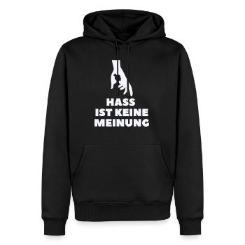 Hass ist keine Meinung Silhouette PLBT - Männer Premium Bio Hoodie - Schwarz - Vorne - Nico (187cm)