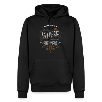 féminisme amour blackpower blague déclaration - Sweat à capuche Premium bio Homme - noir - Devant - Nico (187cm)