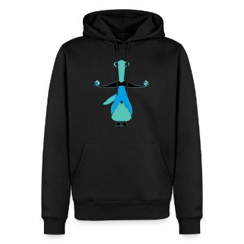 Lida der Schnurrbart - Männer Premium Bio Hoodie - Schwarz - Vorne - Nico (187cm)