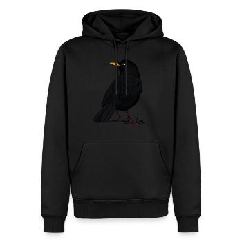 Merle - Sweat à capuche Premium bio Homme - noir - Devant - Nico (187cm)