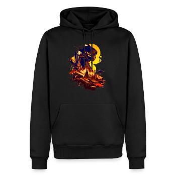 Science-fiction sur une planète extraterrestre dans l’espace - Sweat à capuche Premium bio Homme - noir - Devant - Nico (187cm)