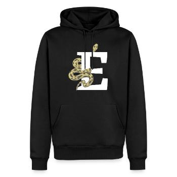 Buchstabe e Schlange - Männer Premium Bio Hoodie - Schwarz - Vorne - Nico (187cm)
