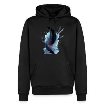 Eis Federn - Männer Premium Bio Hoodie - Schwarz - Vorne - Nico (187cm)