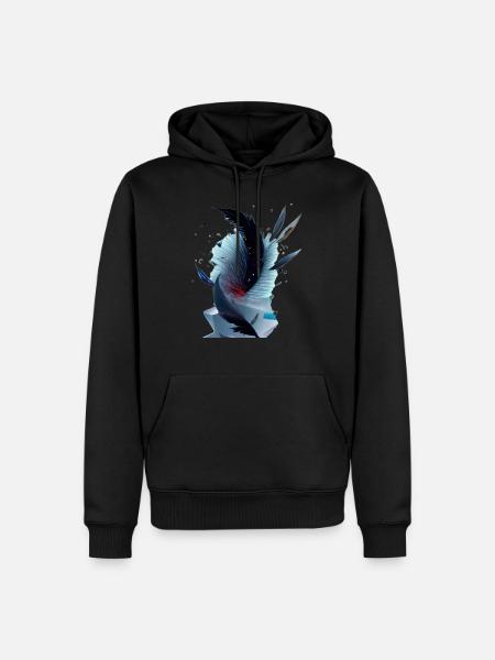 Eis Federn - Männer Premium Bio Hoodie - Schwarz