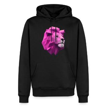 Rose lion Low Poly Art - Sweat à capuche Premium bio Homme - noir - Devant - Nico (187cm)